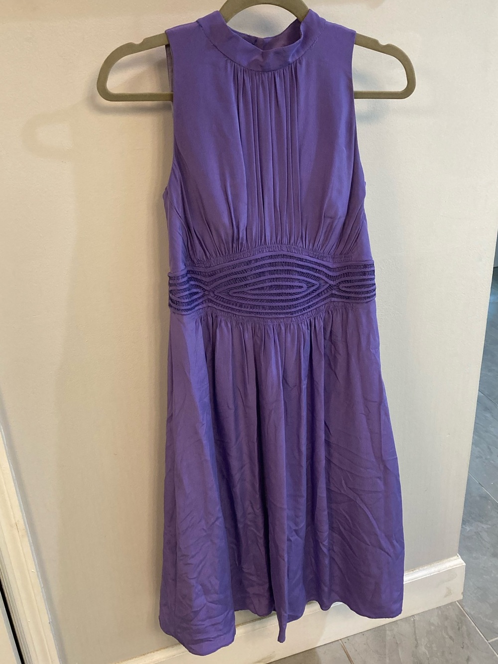 Tibi Vintage Purple Silk Sleeveless Mini Dress Size 6